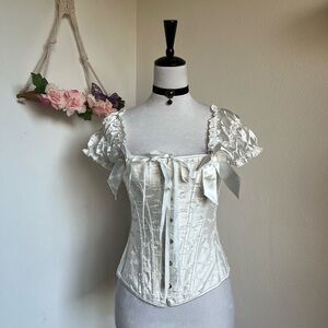 White Satin Corset Top size small